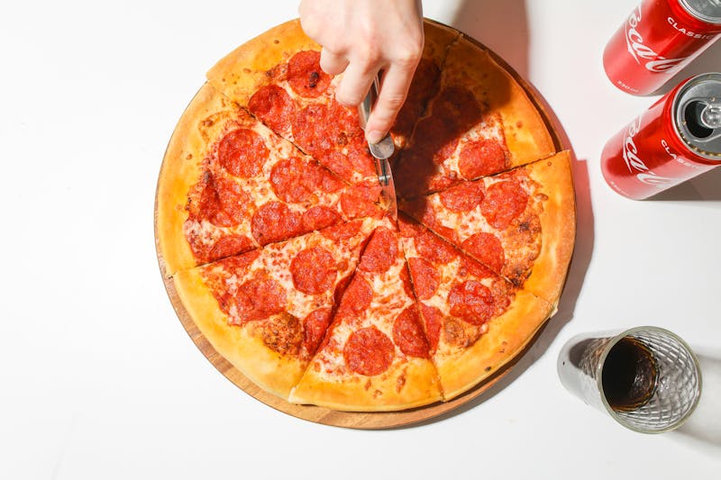 Fresh vegetable and ingredient preparation for Dewey's pizza